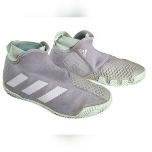 Mens Adidas Stycon Laceless Hard Court Grey Two Dash Green Sneakers Size 11